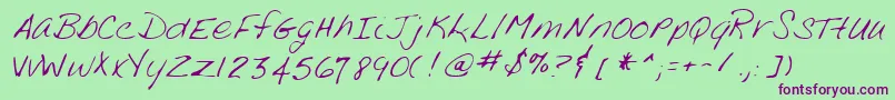 Lehn188 Font – Purple Fonts on Green Background