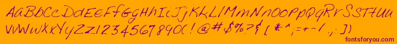 Lehn188-Schriftart – Violette Schriften auf orangefarbenem Hintergrund