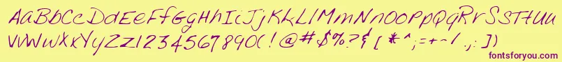 Lehn188 Font – Purple Fonts on Yellow Background
