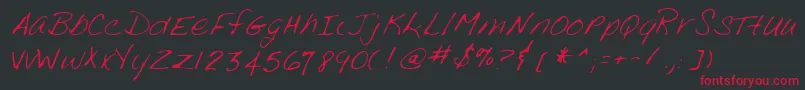 Lehn188 Font – Red Fonts on Black Background