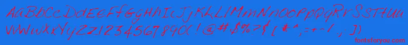 フォントLehn188 – 赤い文字の青い背景