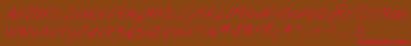 Lehn188-Schriftart – Rote Schriften auf braunem Hintergrund
