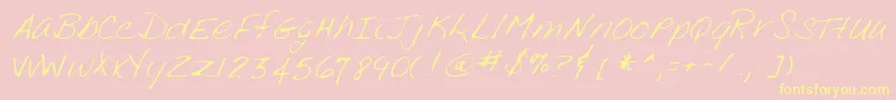 Lehn188 Font – Yellow Fonts on Pink Background