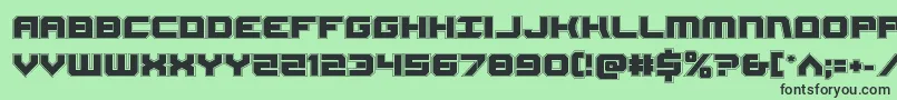 Gearheadacad-Schriftart – Schwarze Schriften auf grünem Hintergrund