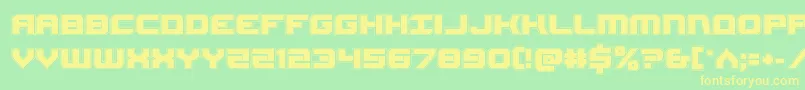 Gearheadacad-Schriftart – Gelbe Schriften auf grünem Hintergrund