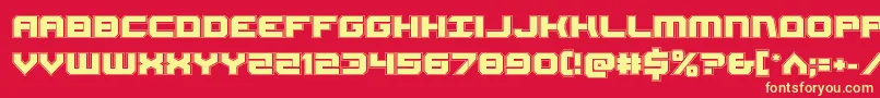 Gearheadacad Font – Yellow Fonts on Red Background
