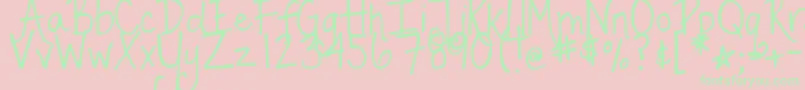 DjbFancyNancy Font – Green Fonts on Pink Background