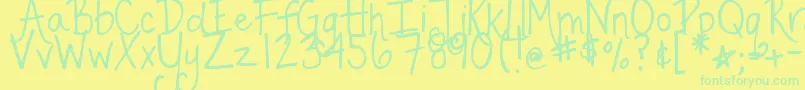 Więcej informacji o czcionce DjbFancyNancy Czcionka DjbFancyNancy – zielone czcionki na żółtym tle