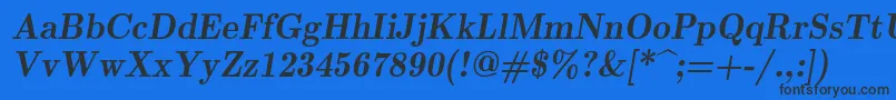 Шрифт Lmromandemi10Oblique – чёрные шрифты на синем фоне