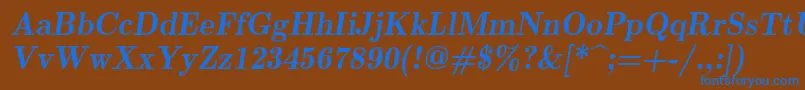 Lmromandemi10Oblique Font – Blue Fonts on Brown Background