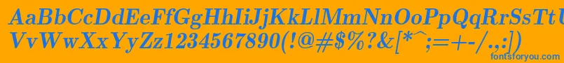 Lmromandemi10Oblique Font – Blue Fonts on Orange Background