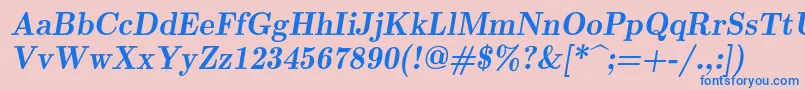 Шрифт Lmromandemi10Oblique – синие шрифты на розовом фоне