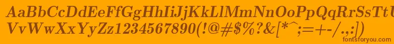 Шрифт Lmromandemi10Oblique – коричневые шрифты на оранжевом фоне