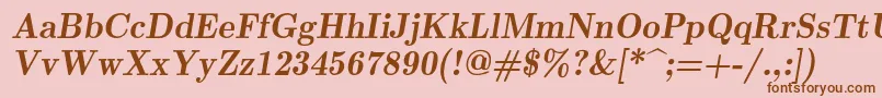 Шрифт Lmromandemi10Oblique – коричневые шрифты на розовом фоне