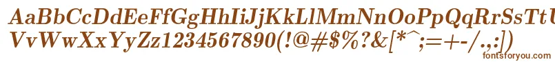 Lmromandemi10Oblique-fontti – ruskeat fontit valkoisella taustalla