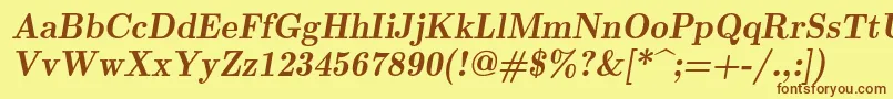 Lmromandemi10Oblique-fontti – ruskeat fontit keltaisella taustalla
