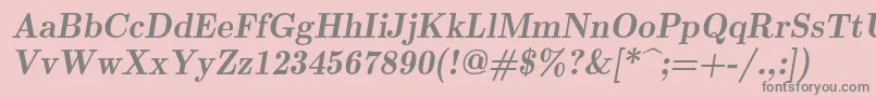 フォントLmromandemi10Oblique – ピンクの背景に灰色の文字