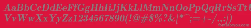 Lmromandemi10Oblique-Schriftart – Graue Schriften auf rotem Hintergrund