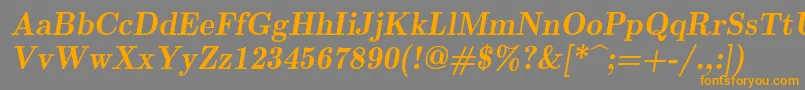 フォントLmromandemi10Oblique – オレンジの文字は灰色の背景にあります。