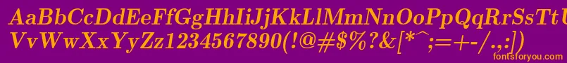 Lmromandemi10Oblique Font – Orange Fonts on Purple Background