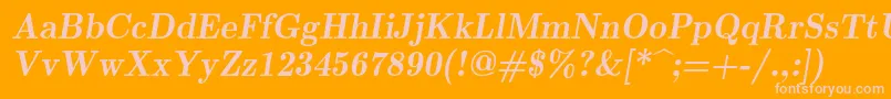Lmromandemi10Oblique Font – Pink Fonts on Orange Background