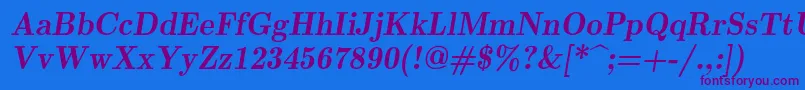 Lmromandemi10Oblique Font – Purple Fonts on Blue Background