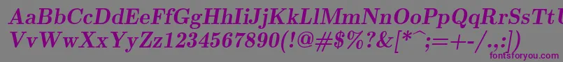 Шрифт Lmromandemi10Oblique – фиолетовые шрифты на сером фоне