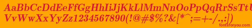 フォントLmromandemi10Oblique – オレンジの背景に赤い文字