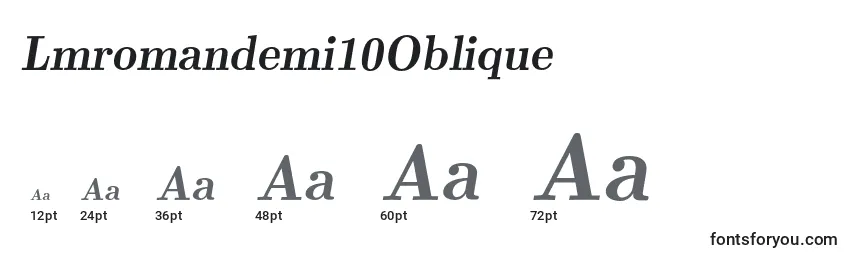 Размеры шрифта Lmromandemi10Oblique
