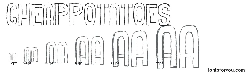 Размеры шрифта CheapPotatoes