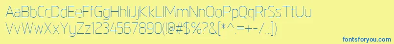 NorpethLight-Schriftart – Blaue Schriften auf gelbem Hintergrund