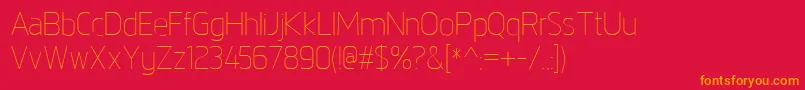 フォントNorpethLight – 赤い背景にオレンジの文字