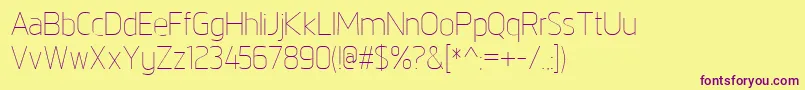 NorpethLight Font – Purple Fonts on Yellow Background