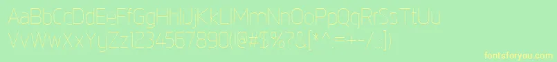 フォントNorpethLight – 黄色の文字が緑の背景にあります