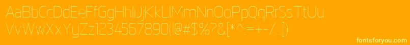 NorpethLight-fontti – keltaiset fontit oranssilla taustalla