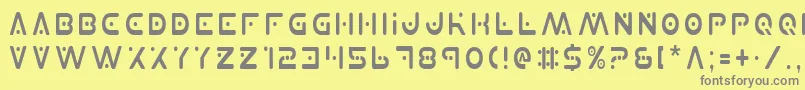 PlanetXCondensed Font – Gray Fonts on Yellow Background