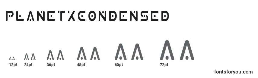 PlanetXCondensed Font Sizes