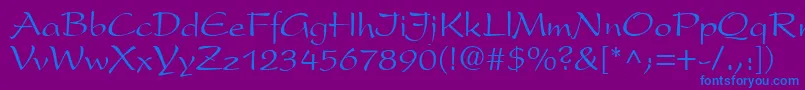 PrestonscriptRegular Font – Blue Fonts on Purple Background