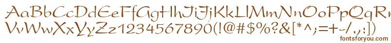 Шрифт PrestonscriptRegular – коричневые шрифты на белом фоне