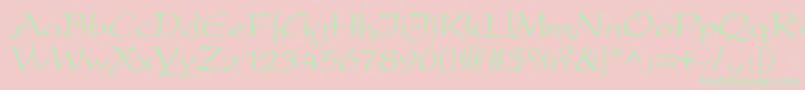 PrestonscriptRegular Font – Green Fonts on Pink Background