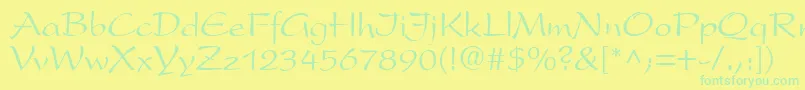 PrestonscriptRegular Font – Green Fonts on Yellow Background
