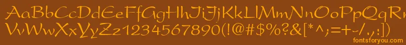 PrestonscriptRegular Font – Orange Fonts on Brown Background