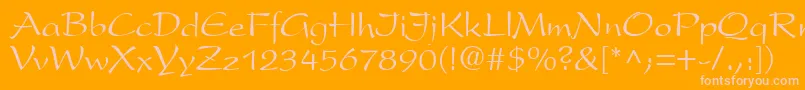 PrestonscriptRegular Font – Pink Fonts on Orange Background