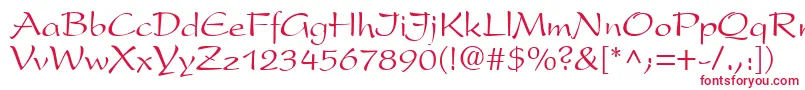 フォントPrestonscriptRegular – 赤い文字