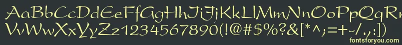 PrestonscriptRegular Font – Yellow Fonts on Black Background