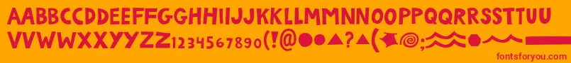 AutumnRats-Schriftart – Rote Schriften auf orangefarbenem Hintergrund