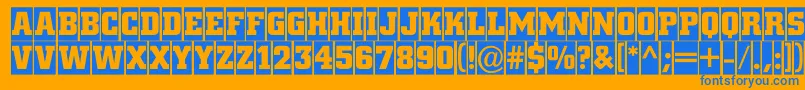 Cityno6 Font – Blue Fonts on Orange Background