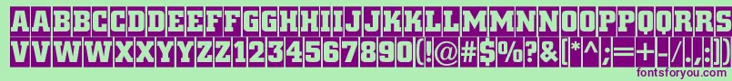 Cityno6 Font – Purple Fonts on Green Background