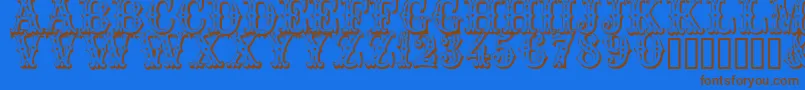 Trocadero Font – Brown Fonts on Blue Background