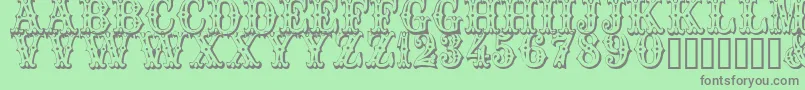 Trocadero Font – Gray Fonts on Green Background
